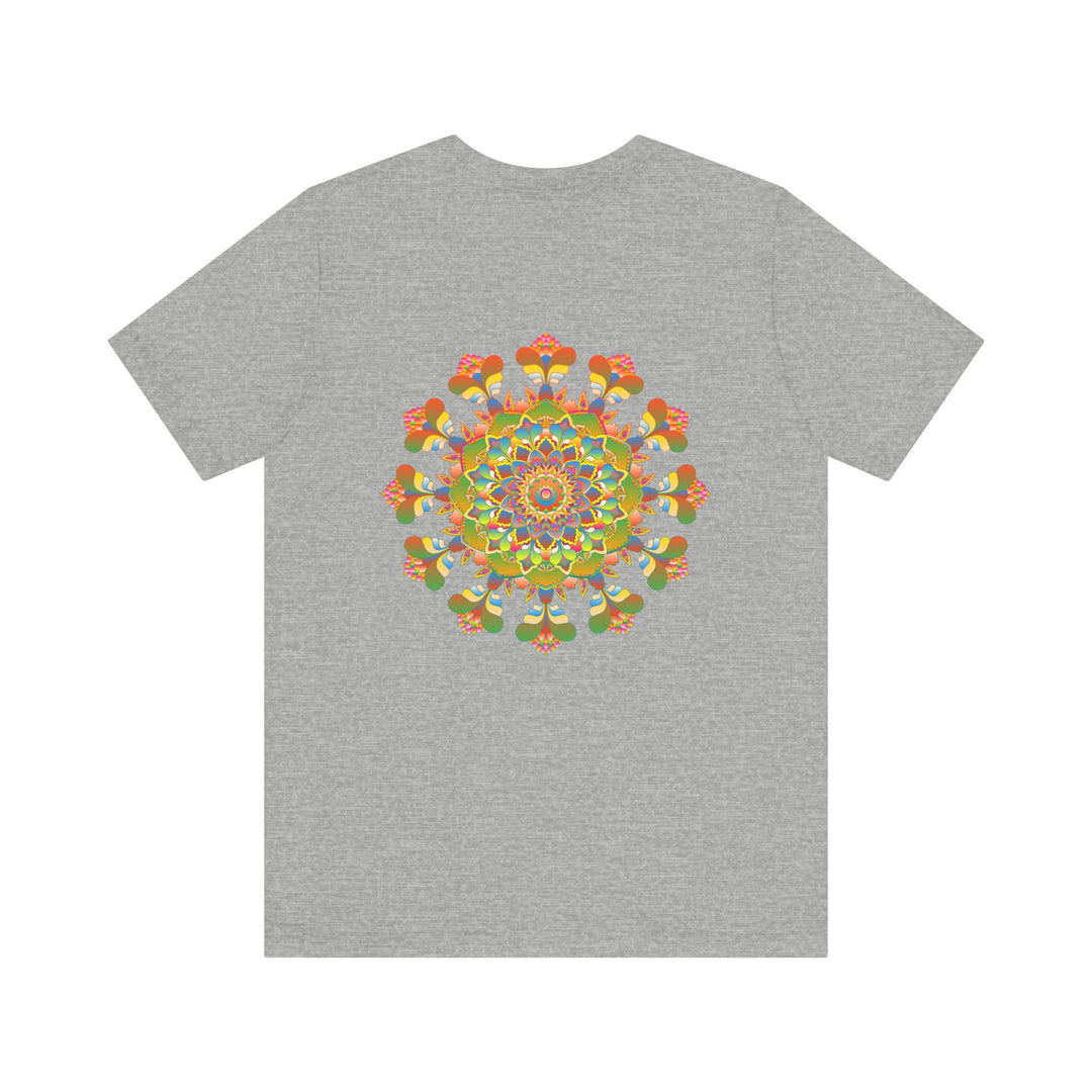 Woman wearing Mandala Peace & Harmony T-Shirt with serene expression