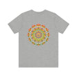 Woman wearing Mandala Peace & Harmony T-Shirt with serene expression