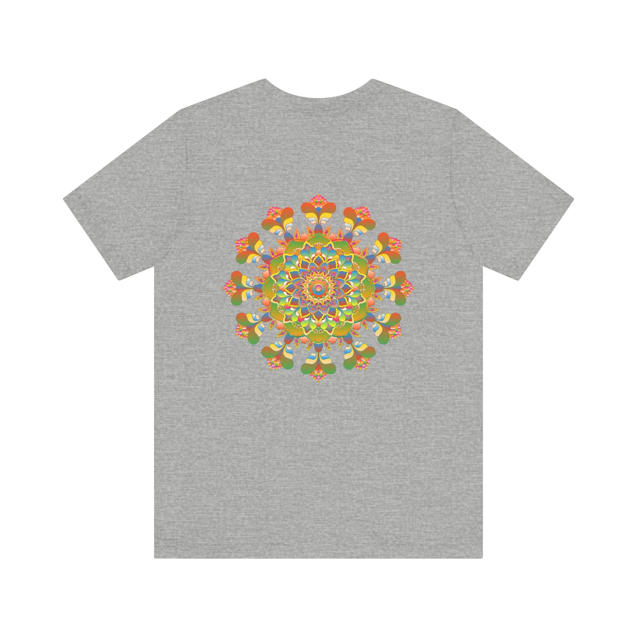 Woman wearing Mandala Peace & Harmony T-Shirt with serene expression