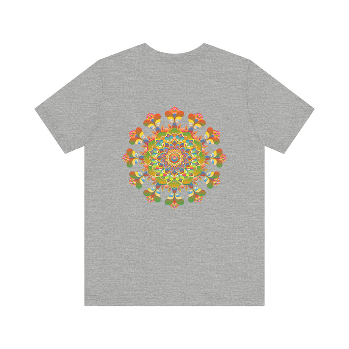 Woman wearing Mandala Peace & Harmony T-Shirt with serene expression