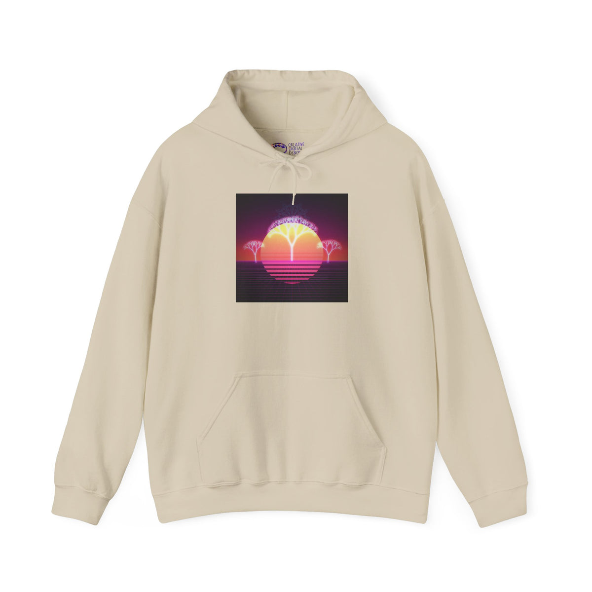 Felpa con cappuccio Retro Sunset Tree of Life