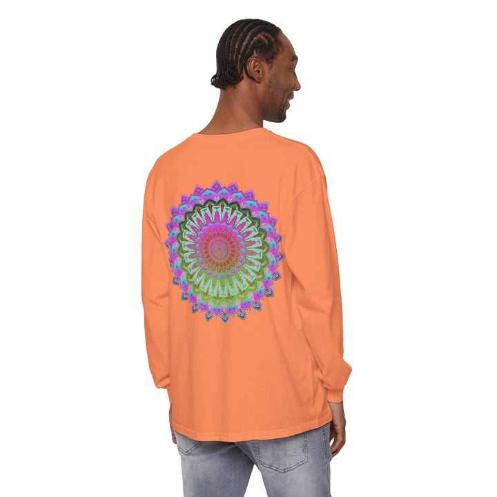 Colorful and intricate mandala design long sleeve t-shirt for all genders