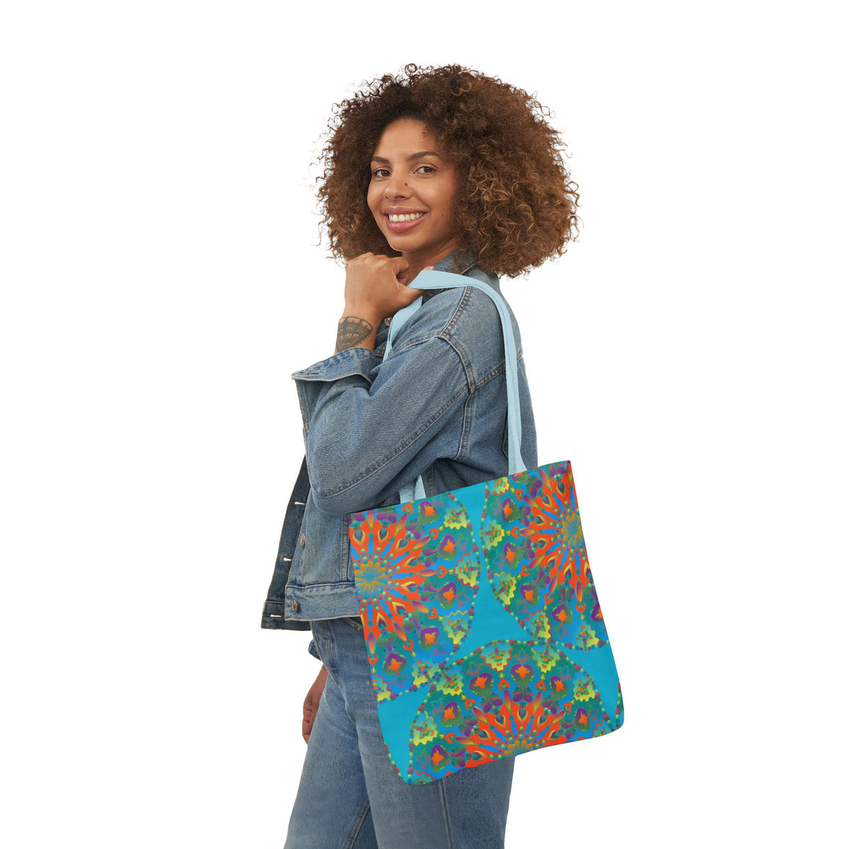 Canvas Tote Bag in Bright Tropical Colors for Summer Fun