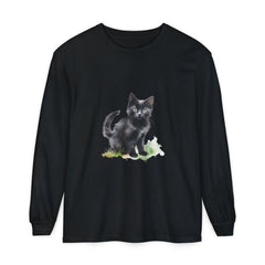 Black Cat Watercolor Long Sleeve T-Shirt