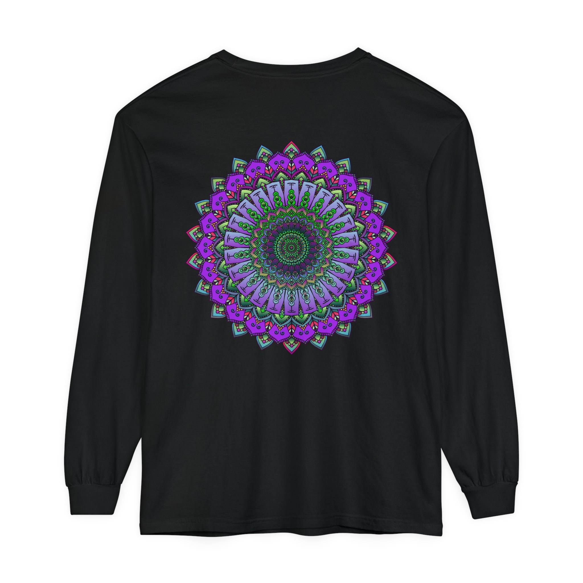 Intricate Mandala Unisex Long Sleeve T-Shirt with detailed and colorful design