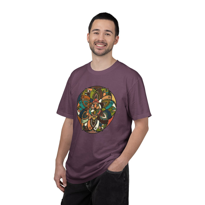 Mandala Earth Flora T-Shirt — Earthy Tones Geometric Art Tee