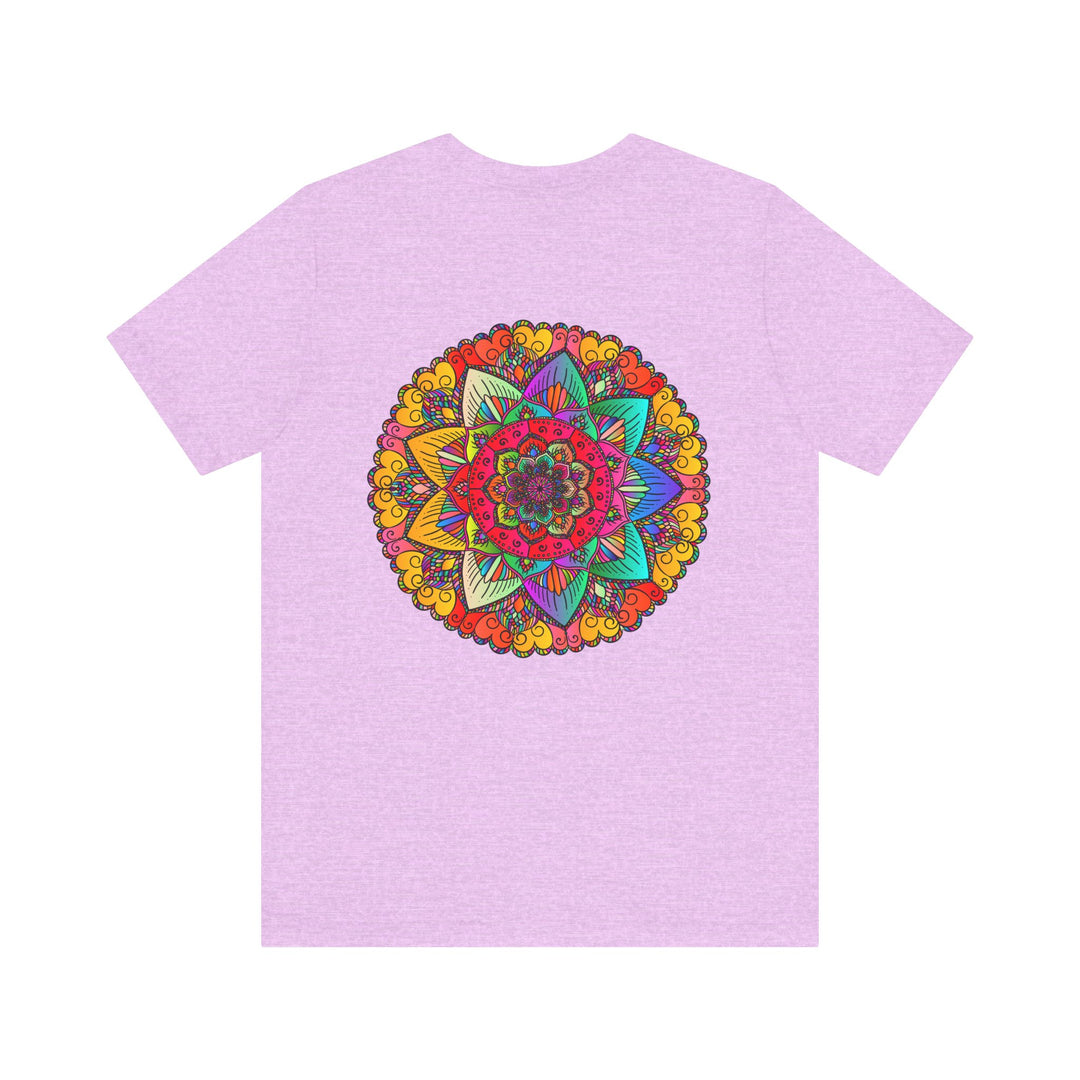 Colorful t-shirt with mandala design promoting peace and harmony