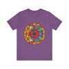 Vibrant Mandala Tee with Green and Blue Spiritual Design