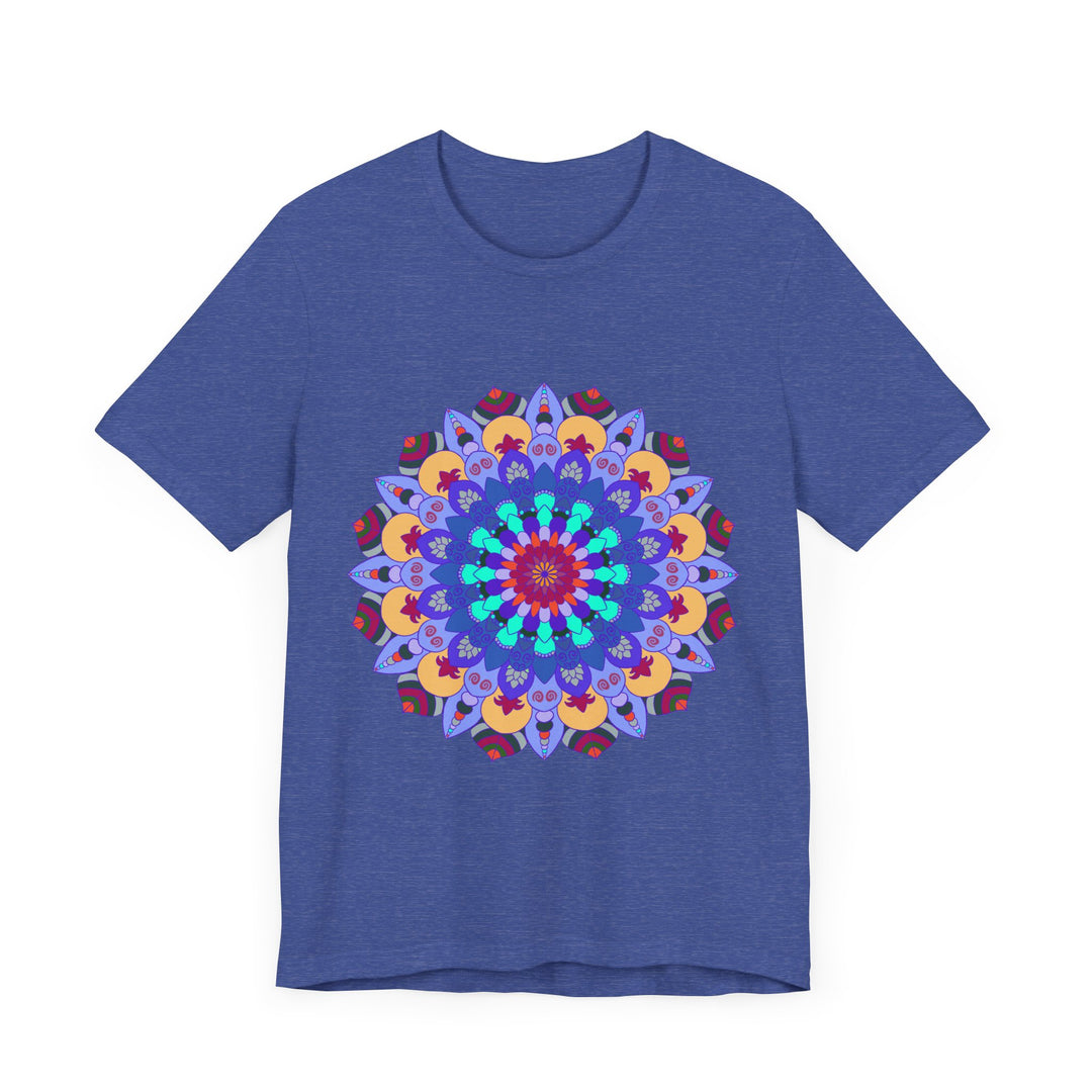 Vibrant Mandala Tee featuring intricate, colorful spiritual art design on fabric