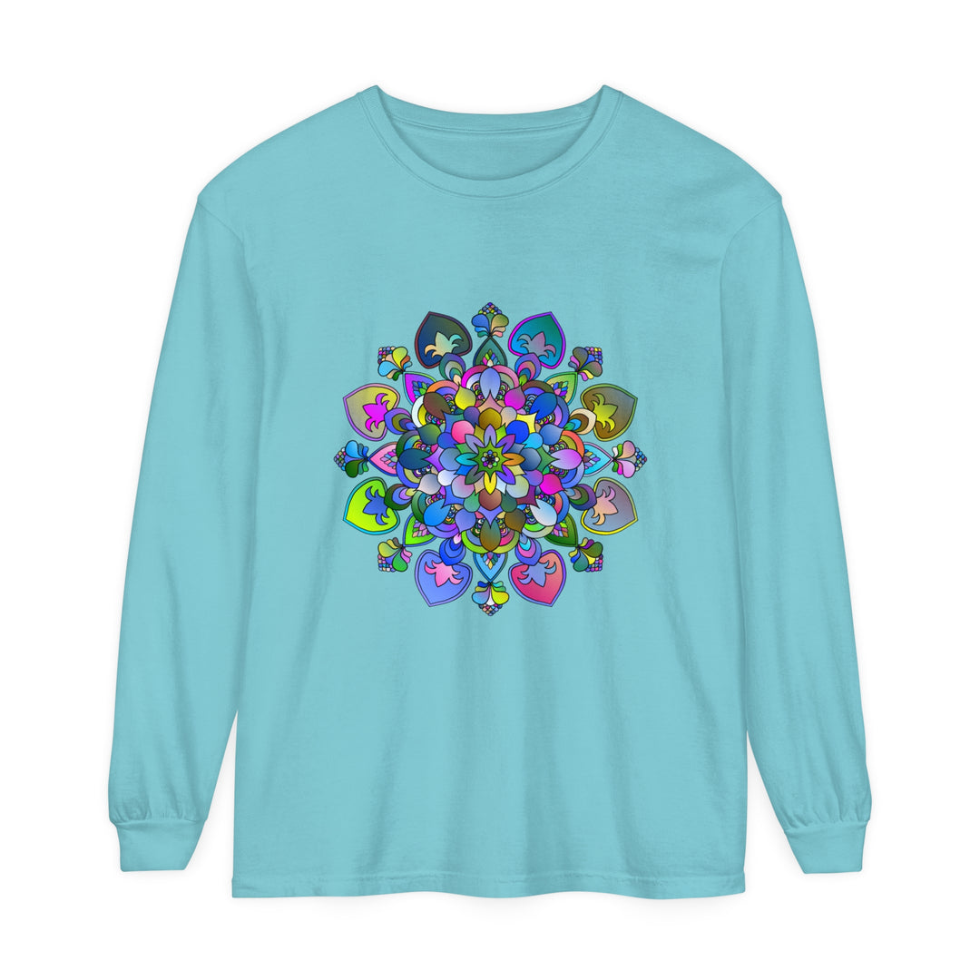 Colorful and intricate mandala design long sleeve t-shirt for vibrant style