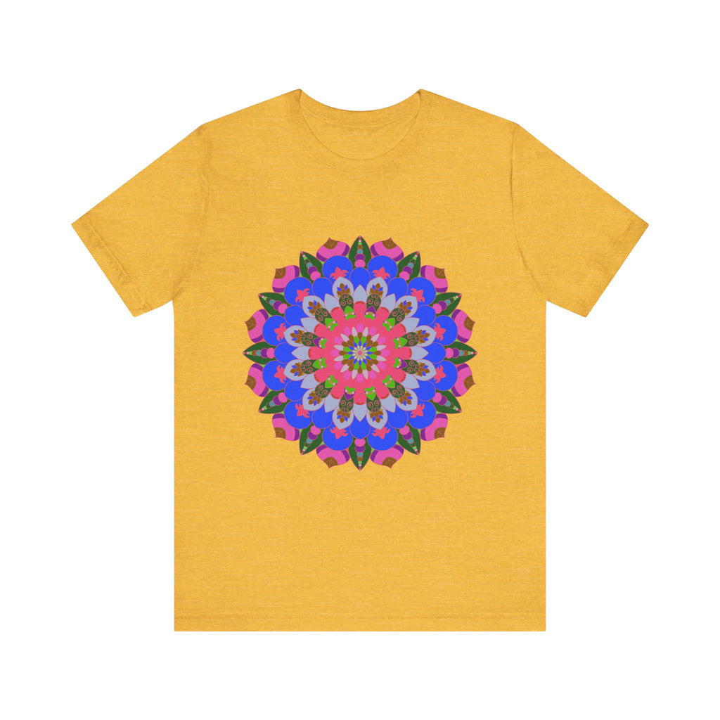 Colorful mandala geometric t-shirt featuring vibrant hues and intricate patterns