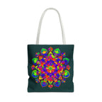 Colorful Mandala Mystical Nature Tote Bag with intricate floral and geometric patterns, perfect for carrying books, groceries, and everyday essentials