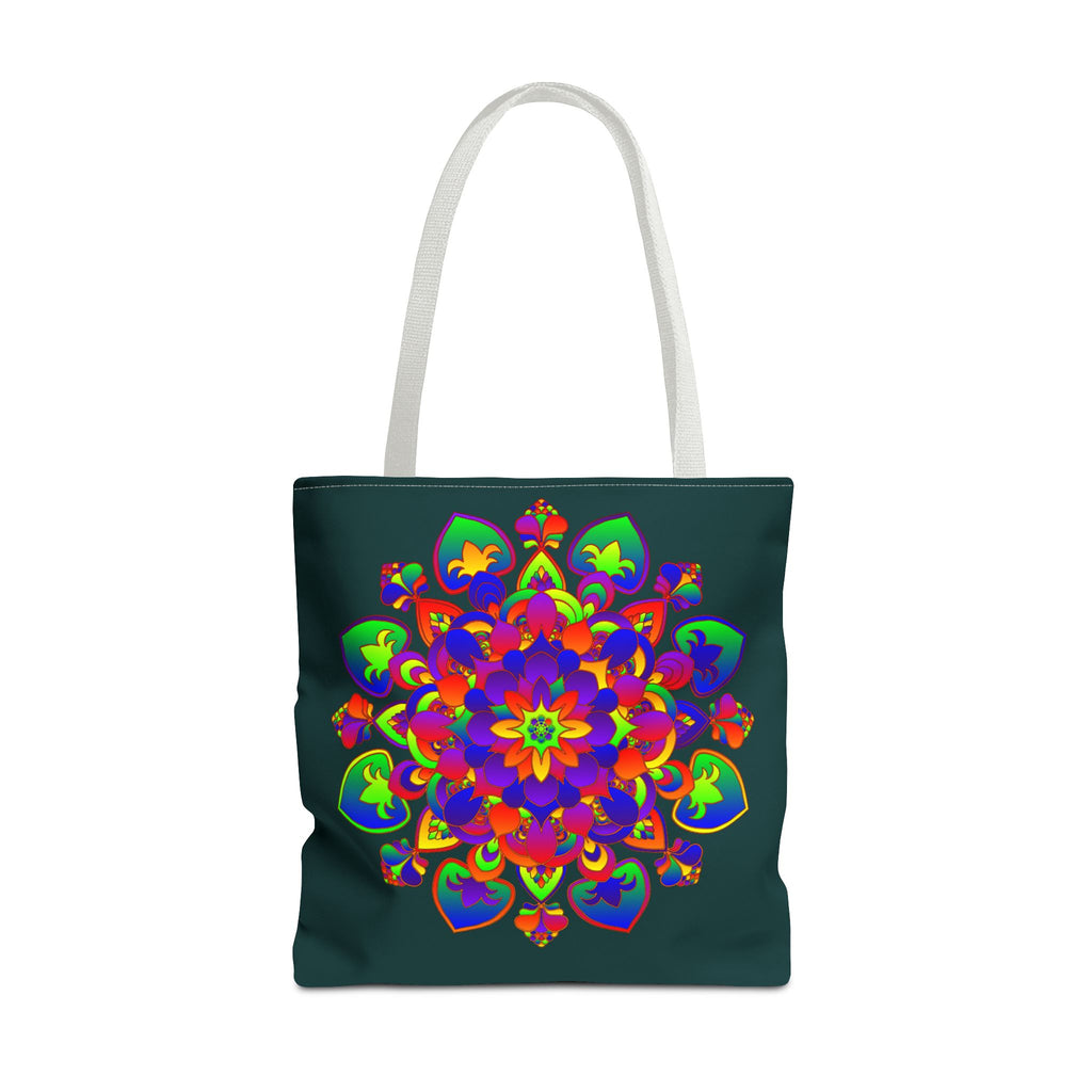 Colorful Mandala Mystical Nature Tote Bag with intricate floral and geometric patterns, perfect for carrying books, groceries, and everyday essentials