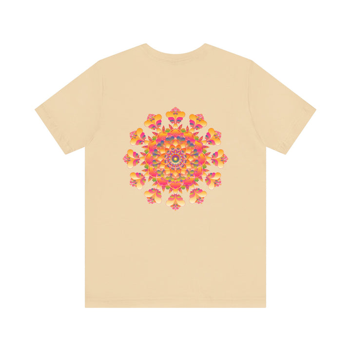 Beautiful and intricately designed Vibrant Mandala Tee, representing spiritual peace and harmony, perfect for embracing positivity and tranquility in your daily life