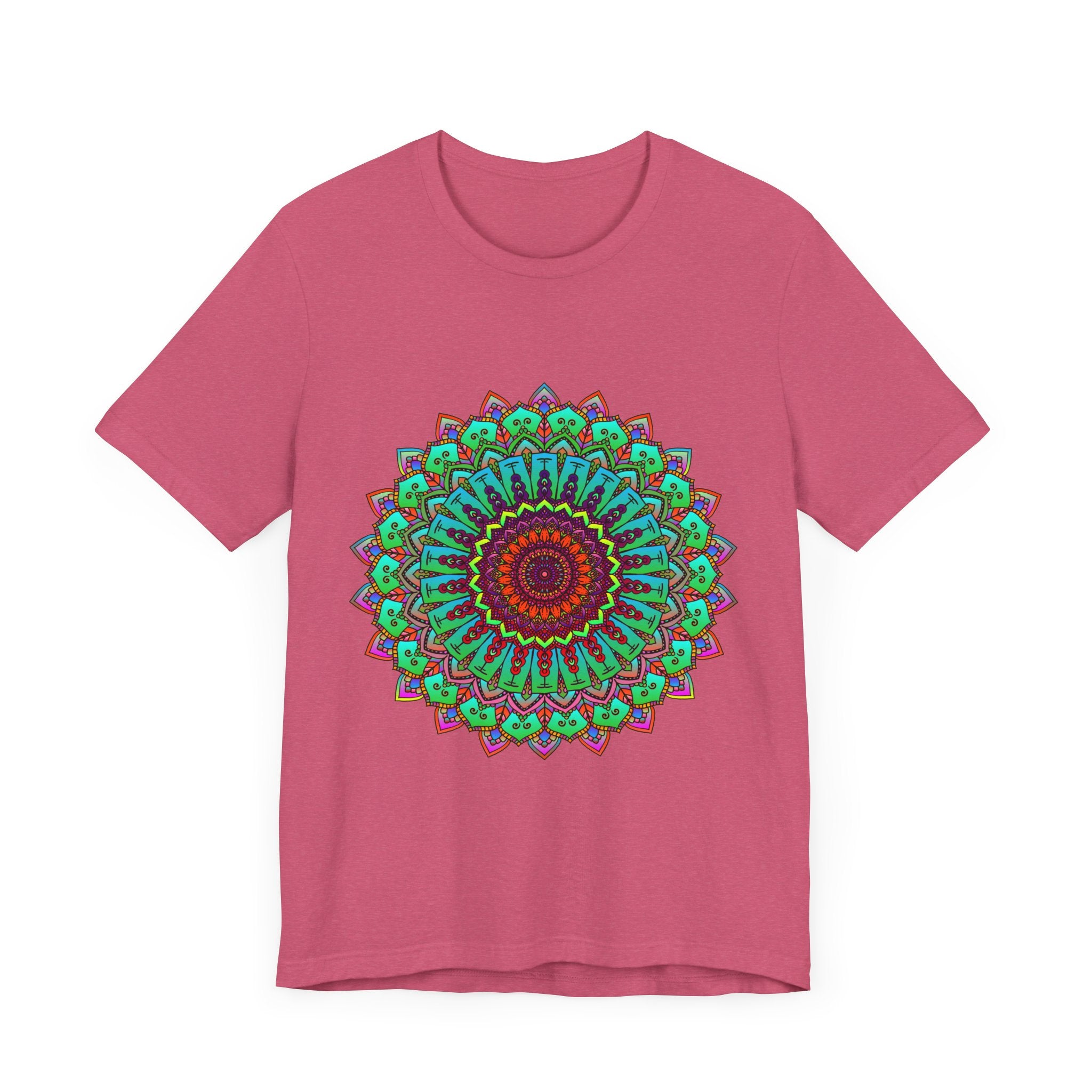 Vibrant Mandala Tee showcasing colorful and intricate spiritual art design