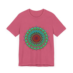 Vibrant Mandala Tee showcasing colorful and intricate spiritual art design