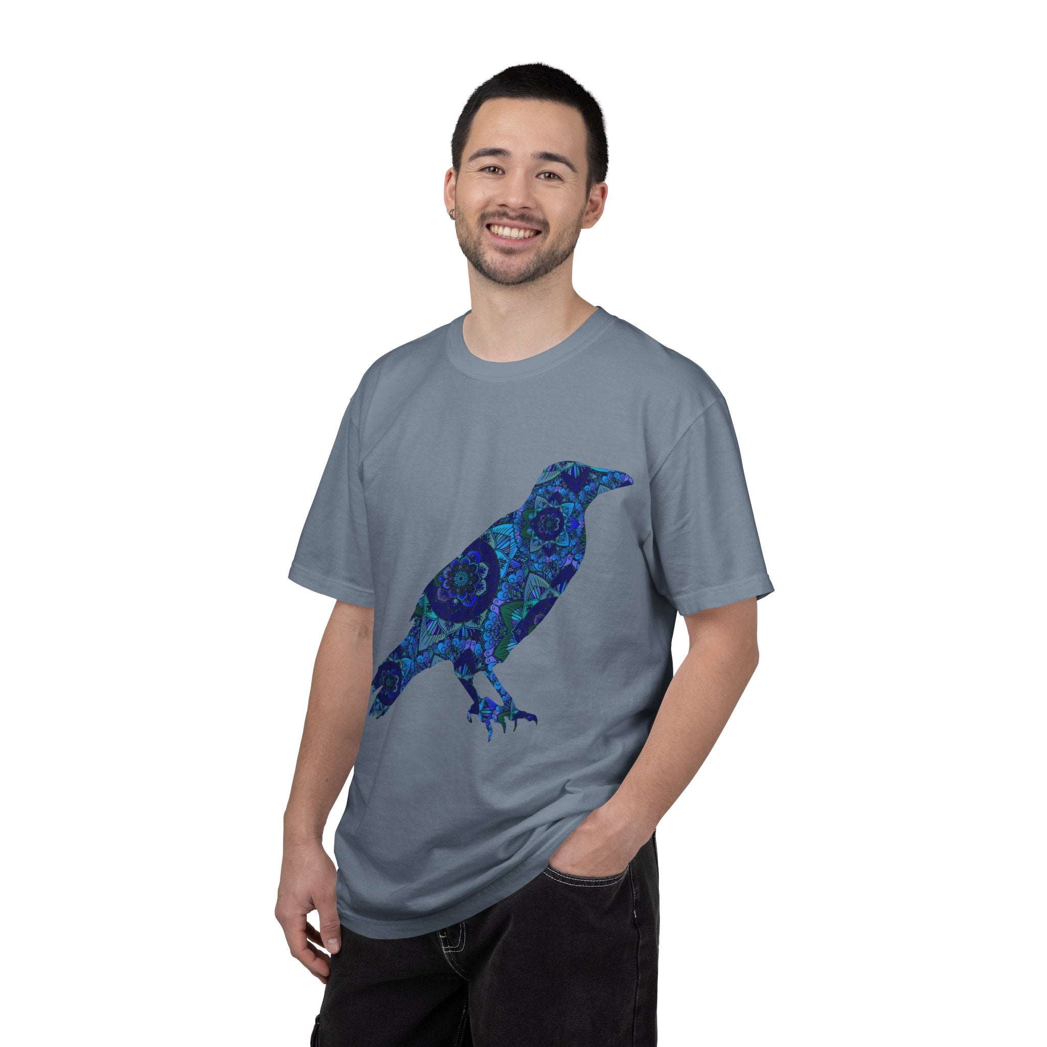 Blue Mandala Raven T‑Shirt — Inner Protection Crow Graphic Tee