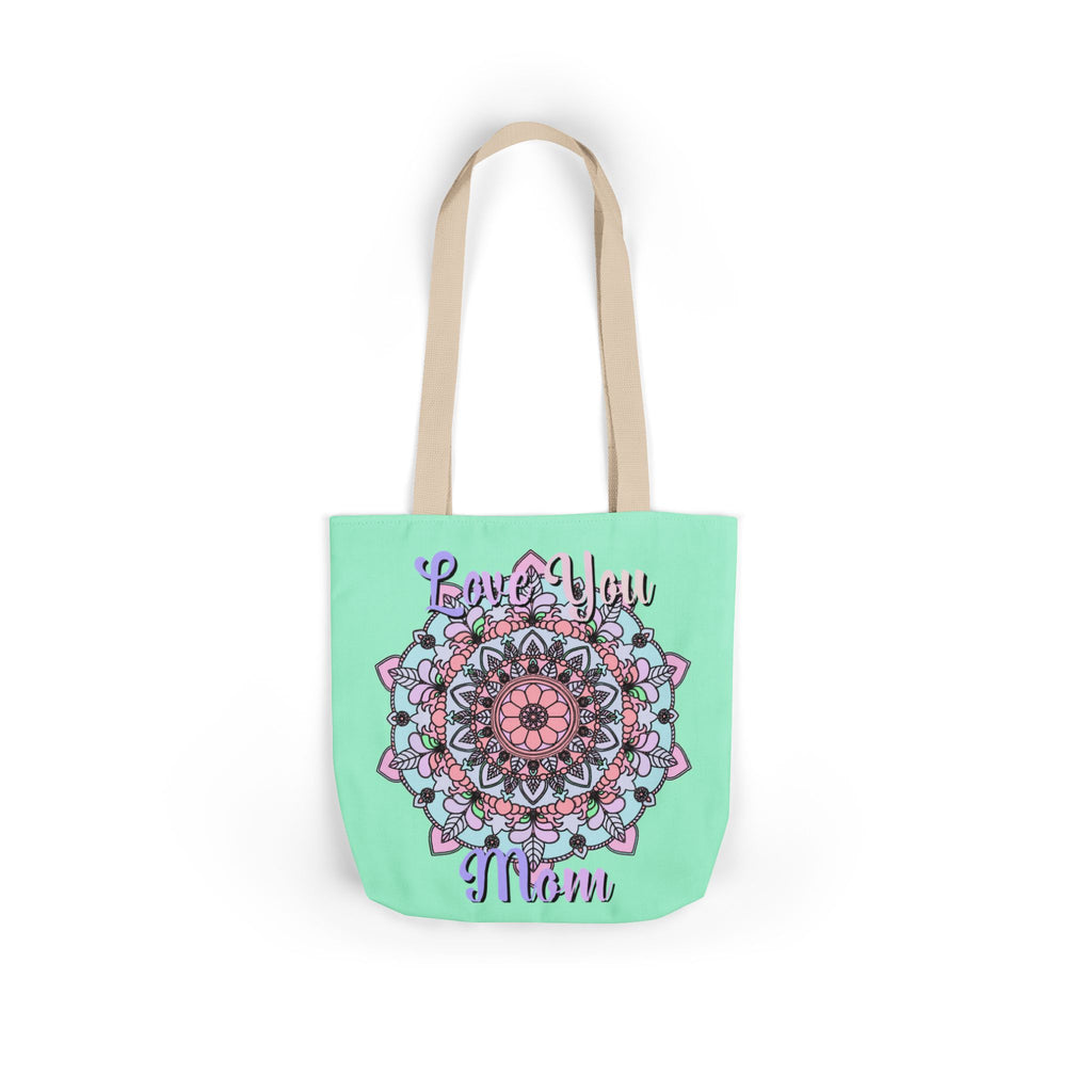 Mandala 'Love You Mom' Canvas Tote — Floral Mother's Day Gift Bag