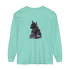 Black Cat Watercolor Long Sleeve T-Shirt with Unique and Artistic Design