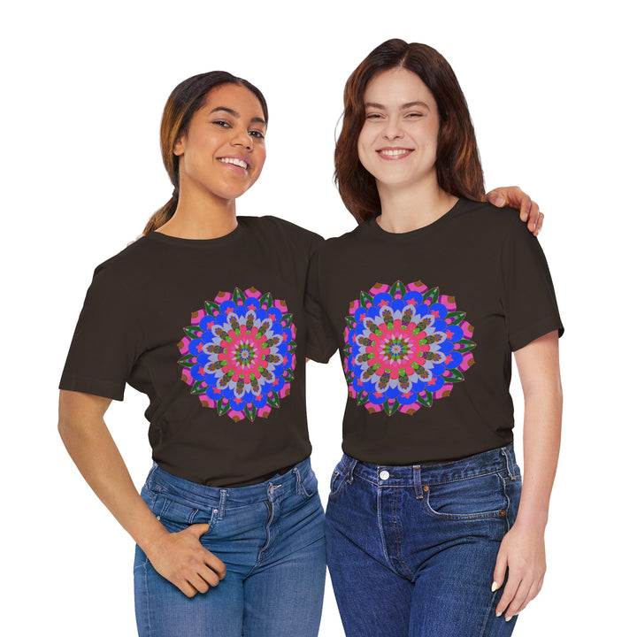 Colorful Mandala Geometric T-shirt with intricate design and vibrant colors