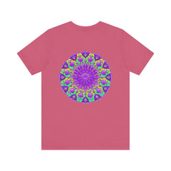 A beautiful purple mandala tee with intricate spiritual design for peace and harmony
