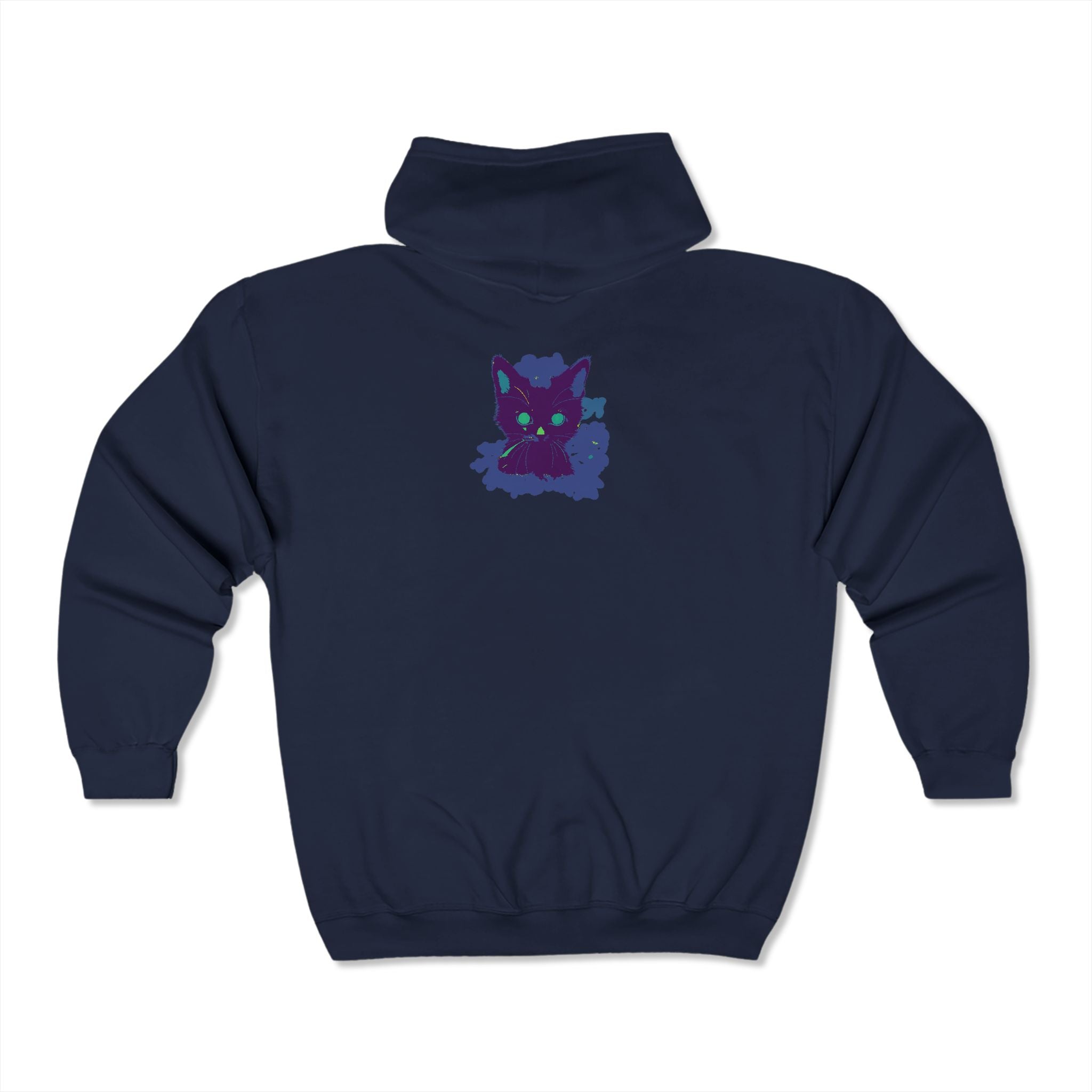 Mystical black cat watercolor hoodie featuring a mesmerizing feline design