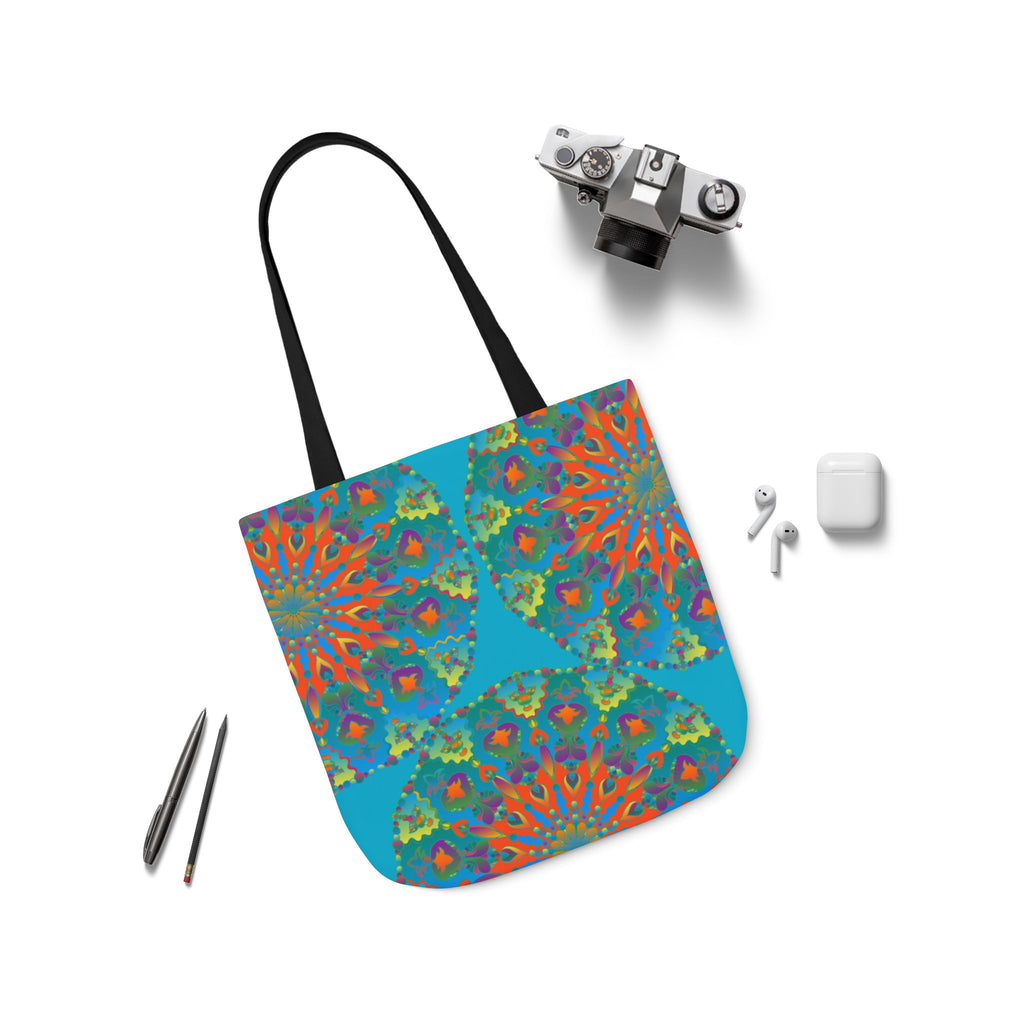 Canvas Tote Bag in Bright Tropical Colors for Summer Fun