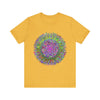 Vibrant Mandala Tee featuring colorful geometric art in a rainbow of hues