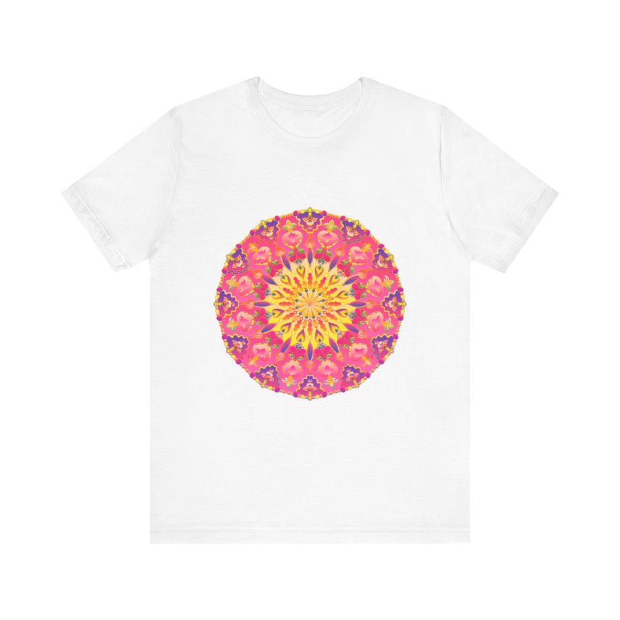 Vibrant Mandala T-Shirt featuring a colorful and symmetrical design inspired by traditional Indian art and culture, perfect for adding a pop of color to your wardrobe