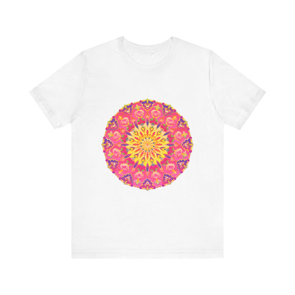 Vibrant Mandala T-Shirt featuring a colorful and symmetrical design inspired by traditional Indian art and culture, perfect for adding a pop of color to your wardrobe