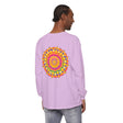 Vibrant and intricate colorful mandala long sleeve t-shirt featuring psychedelic art
