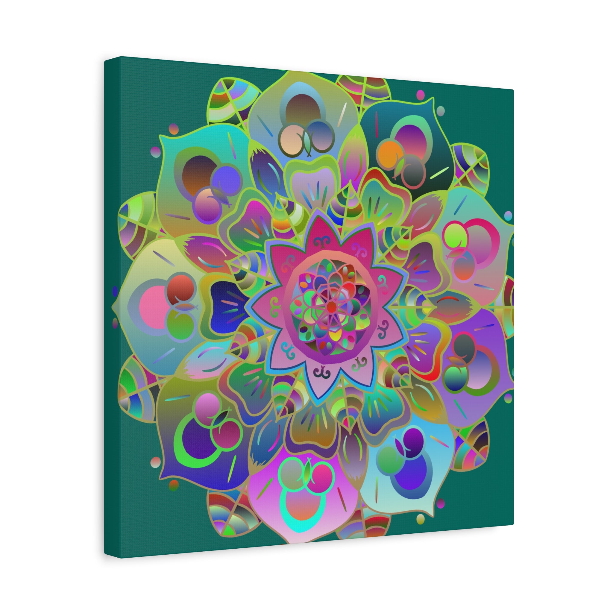 Vibrant Mandala Matte Canvas Wall Art — Colorful Boho Stretched Canvas