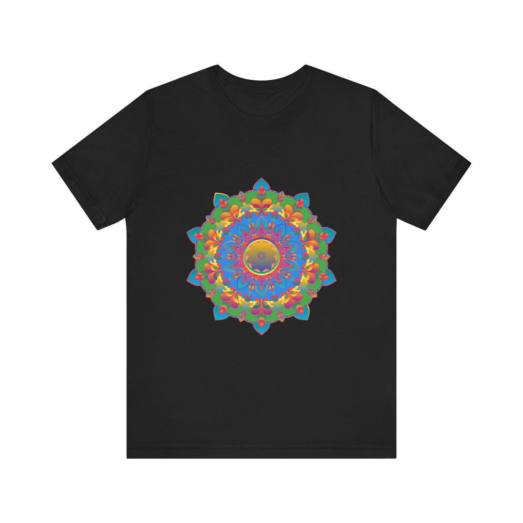 Colorful Mandala T-Shirt featuring a vibrant and intricate design inspired by traditional Indian art and culture