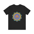 Colorful Mandala T-Shirt featuring a vibrant and intricate design inspired by traditional Indian art and culture