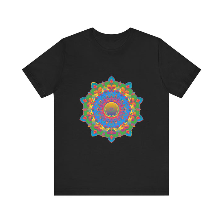 Colorful Mandala T-Shirt featuring a vibrant and intricate design inspired by traditional Indian art and culture