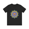 Colorful Mandala T-Shirt featuring a vibrant and intricate design inspired by traditional Indian art and culture