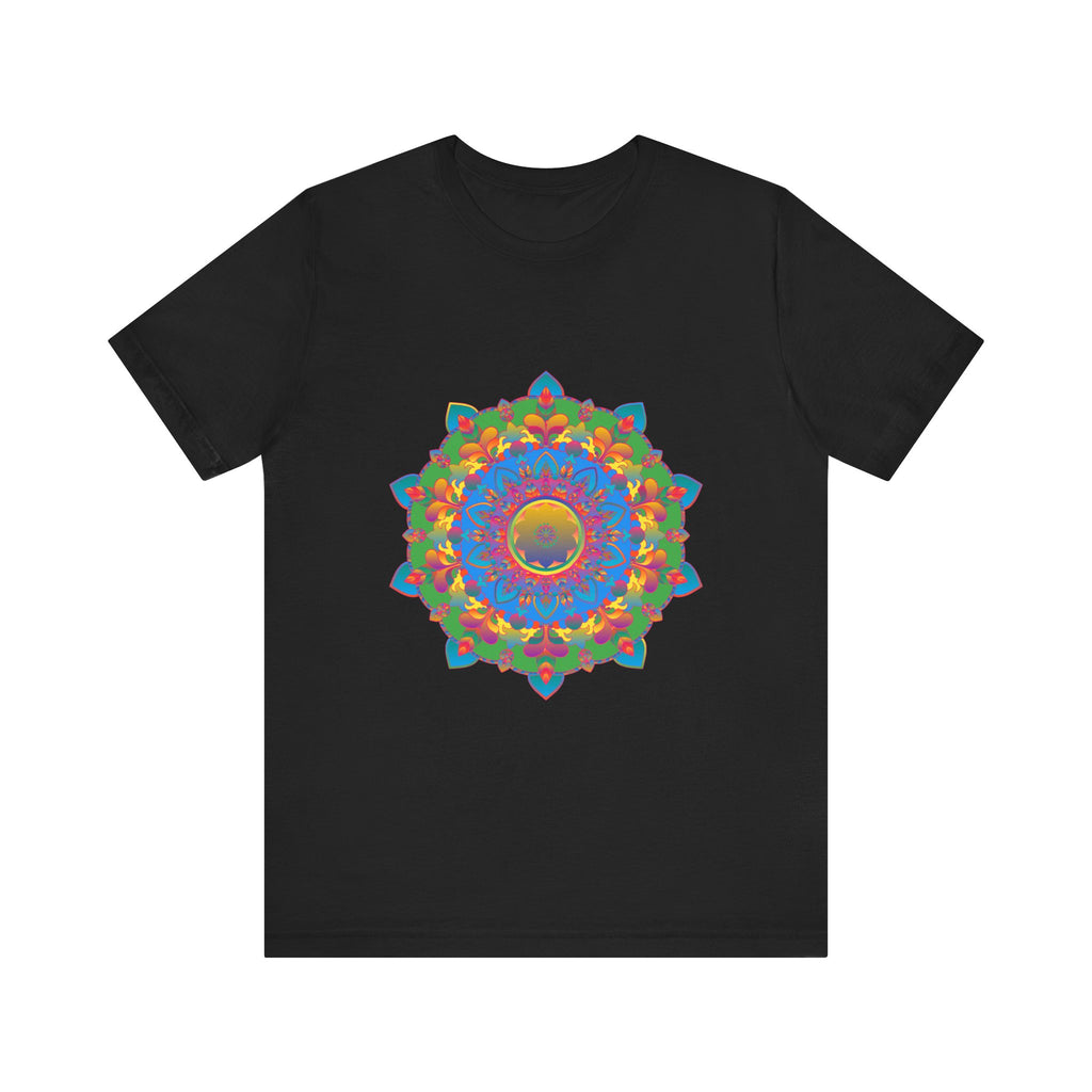 Colorful Mandala T-Shirt featuring a vibrant and intricate design inspired by traditional Indian art and culture