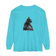 Black Cat Watercolor Long Sleeve T-Shirt, a comfortable and stylish top featuring a vibrant watercolor design of a black cat on a long-sleeve t-shirt