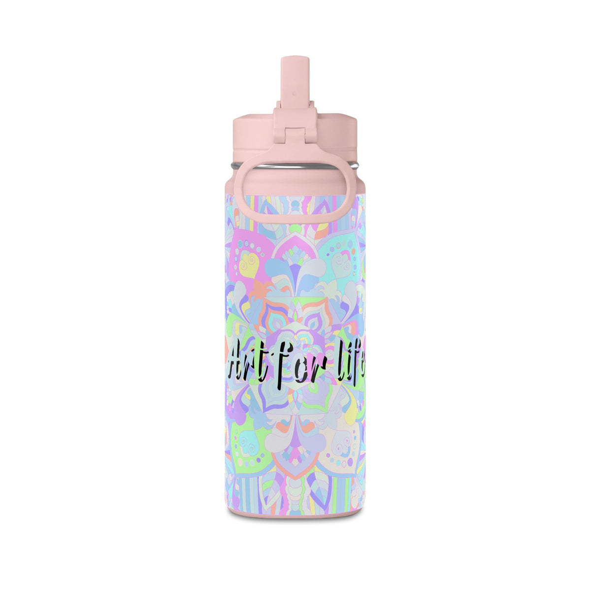 Pastel Floral Mini Water Bottle — "Art for Life" 20oz