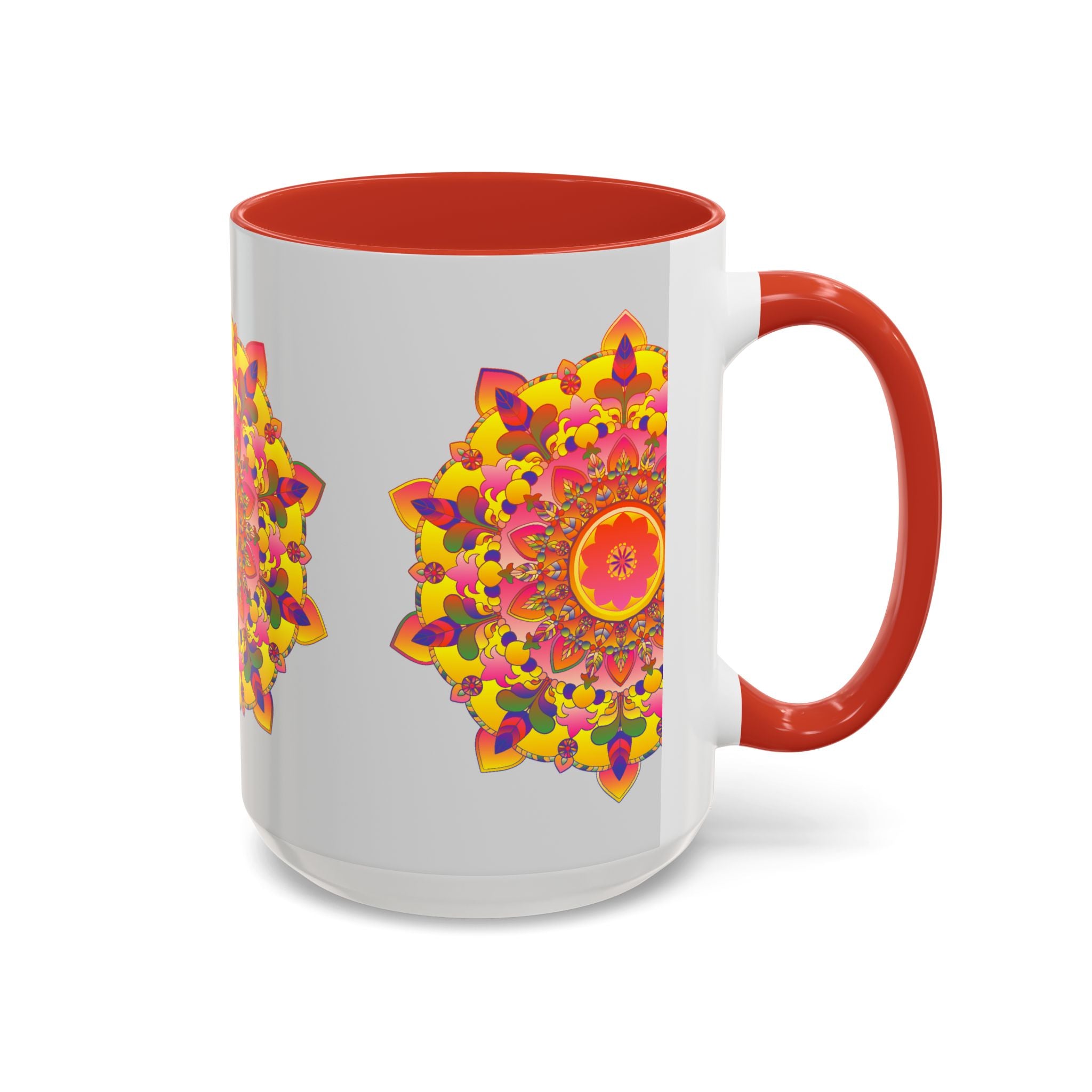 A colorful and intricate mandala art mug, perfect for adding a touch of artistic flair to your morning coffee routine