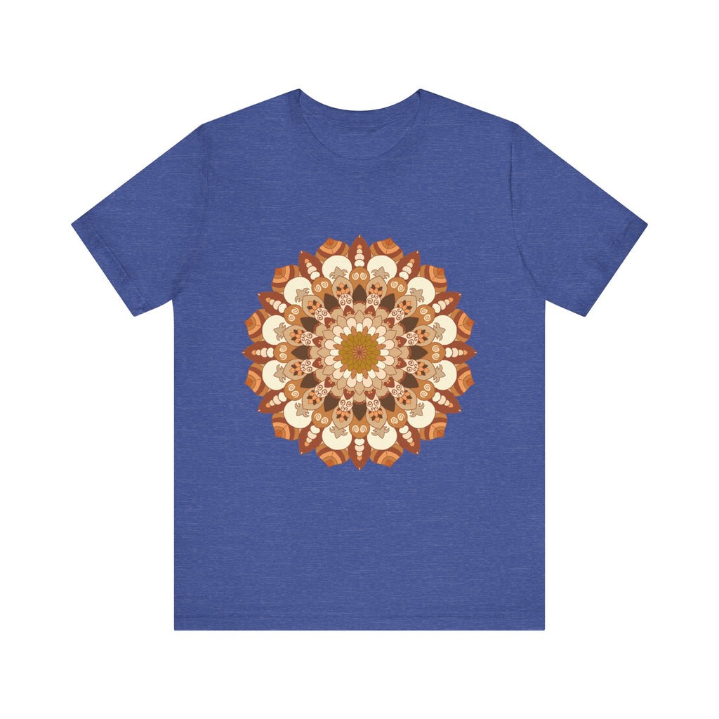 Beautiful brown and orange Intricate Mandala Tee with intricate design and vibrant colors