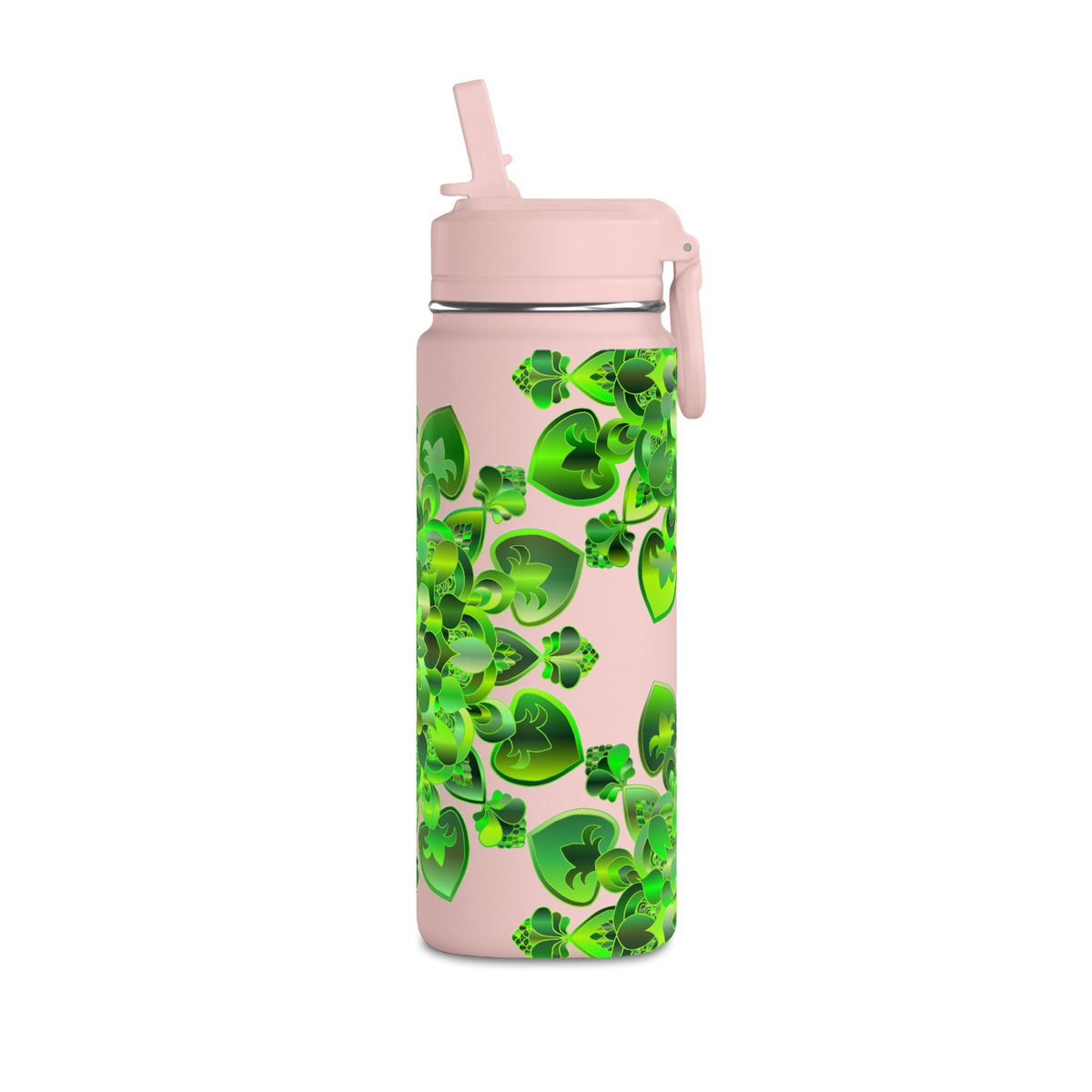 20oz Mini Water Bottle — Green Clover Kaleidoscope St. Patrick’s Day Bottle