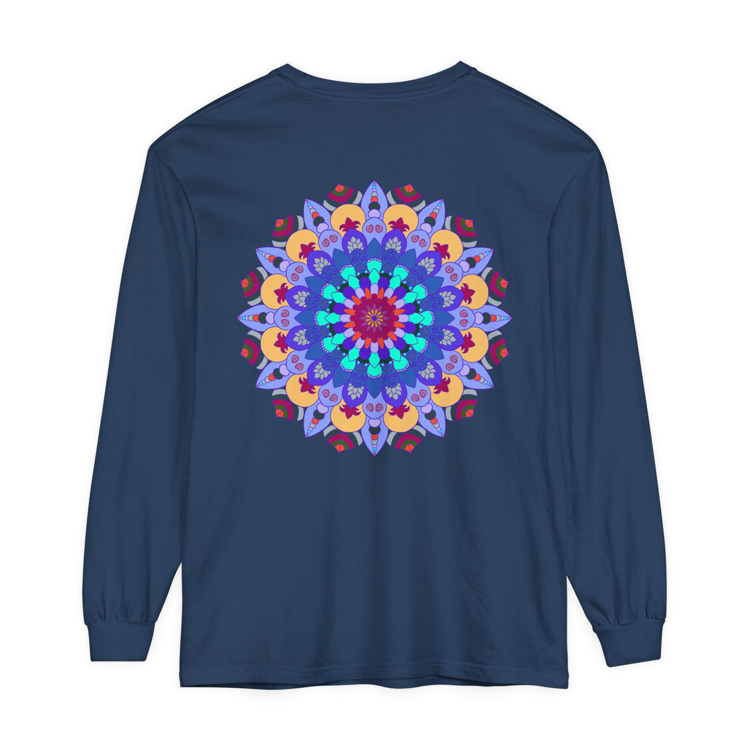 Colorful and intricate mandala design long sleeve t-shirt for women