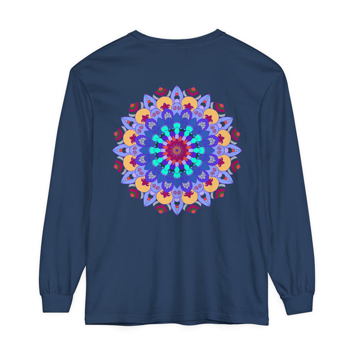 Colorful and intricate mandala design long sleeve t-shirt for women