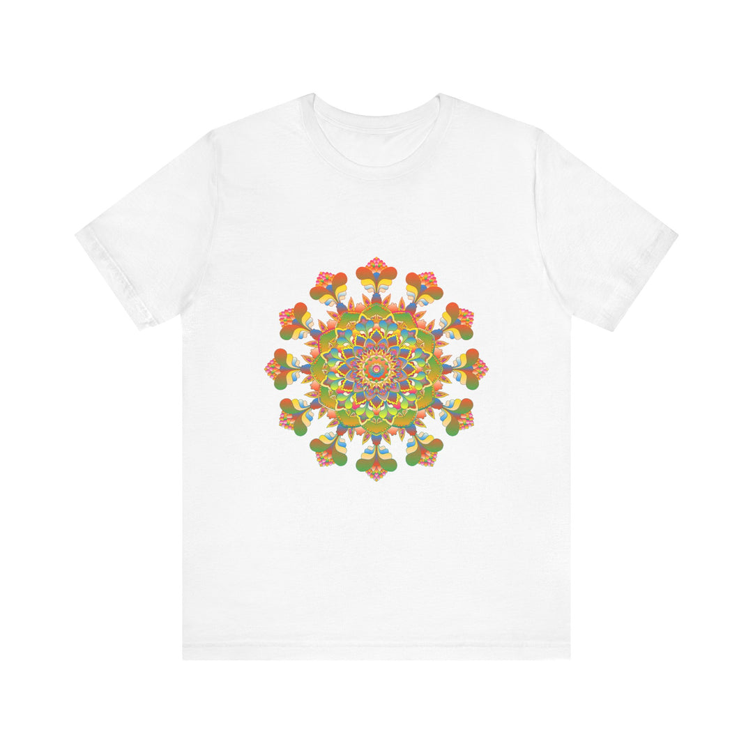 Vibrant Mandala Tee featuring a colorful and intricate design with vibrant hues