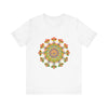 Vibrant Mandala Tee featuring a colorful and intricate design with vibrant hues