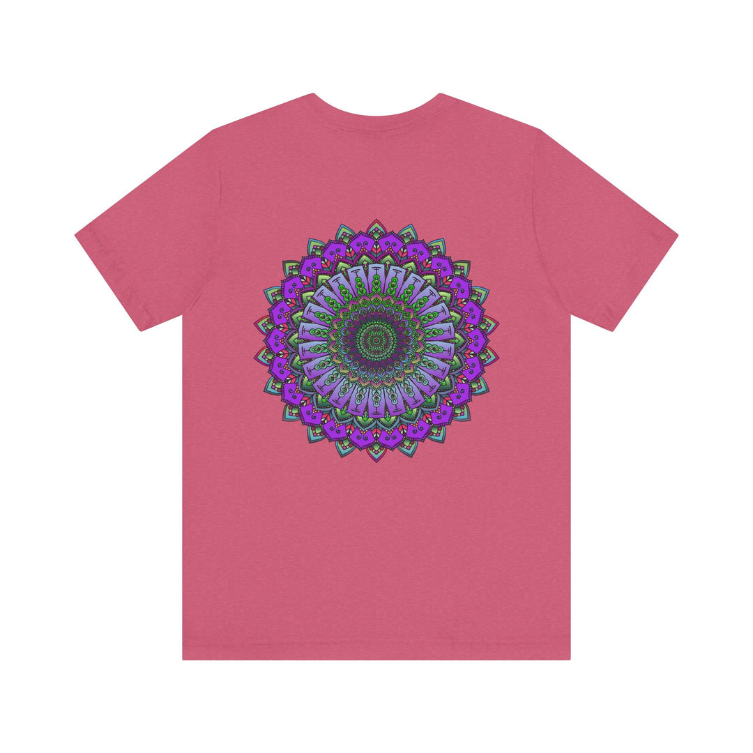 Colorful mandala tee shirt featuring intricate design for spiritual peace and harmony