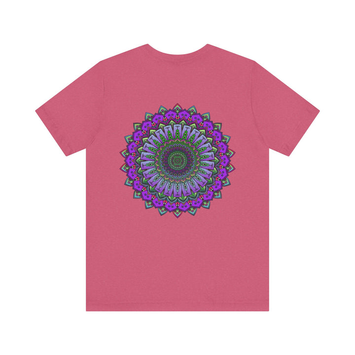 Colorful mandala tee shirt featuring intricate design for spiritual peace and harmony