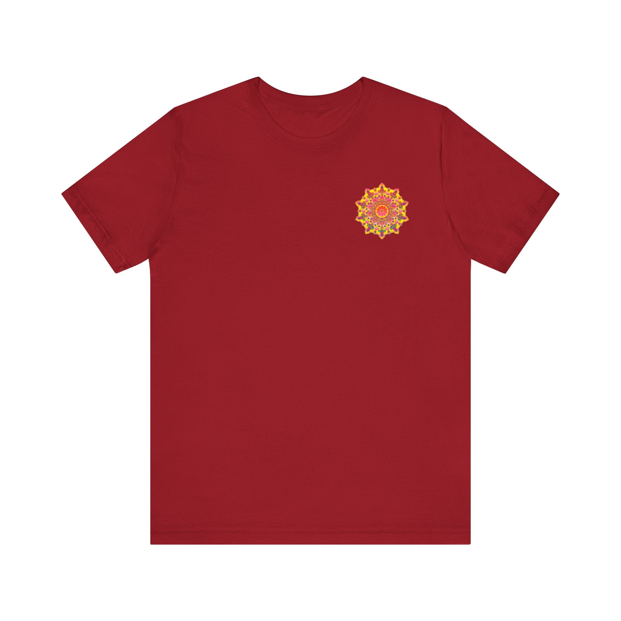 Vibrant Mandala Tee with intricate spiritual design promoting peace and harmony