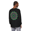 Colorful and intricate Psychedelic Mandala design on unisex long sleeve t-shirt